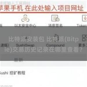 比特派安装包 比特派(Bitpie)交易历史记录在哪里查看？