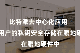 比特派去中心化应用  确保用户的私钥安全存储在腹地硬件中